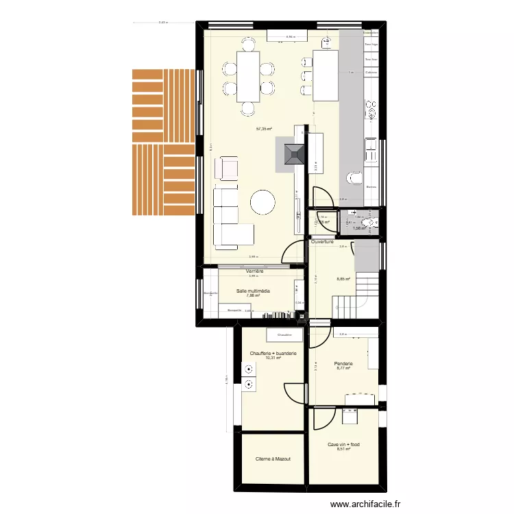 Plan final novembre 2025. Plan de 22  et 218 m²