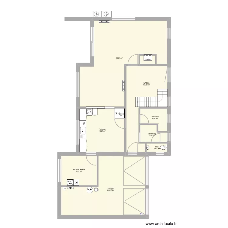 REZ. Plan de 9  et 128 m²