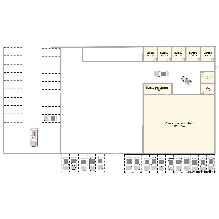 Hyundai. Plan de 9 pièces et 442 m2