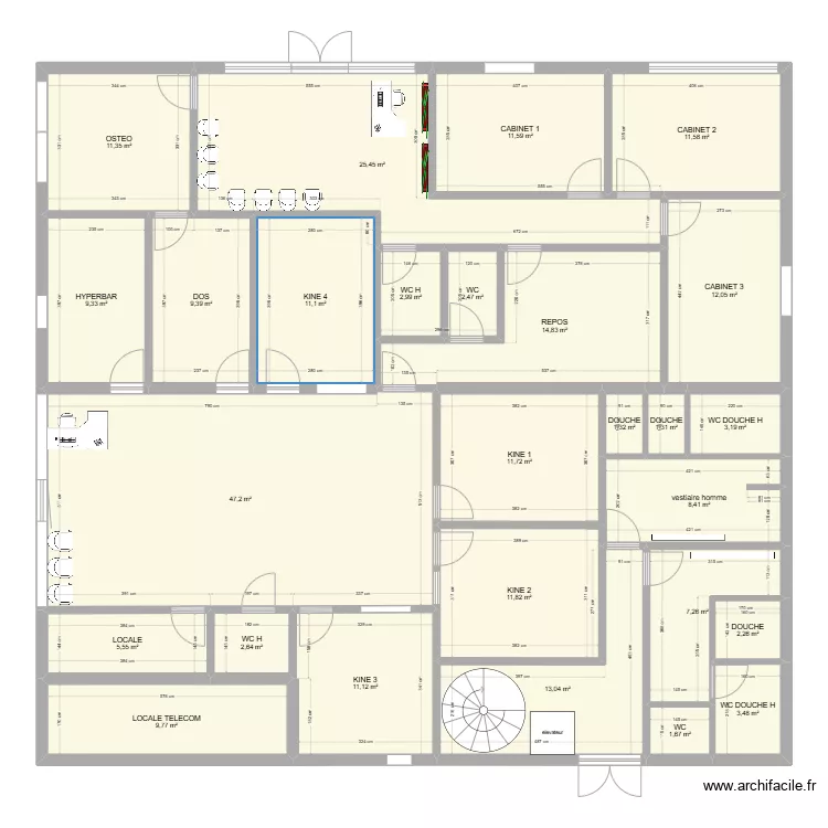 PIERRELAYE ETAGE 4 KINE VARIANTE COTE. Plan de 