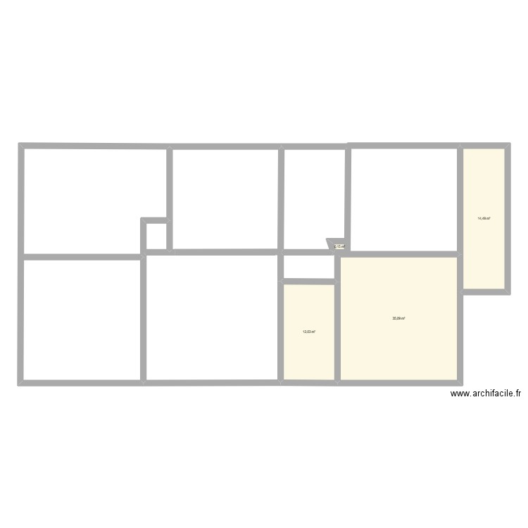rdc Crotenay. Plan de 4 pièces et 62 m2