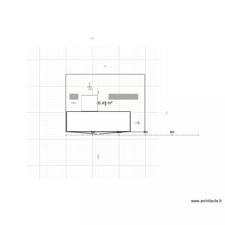 murs jardin. Plan de 1  et 6 m²