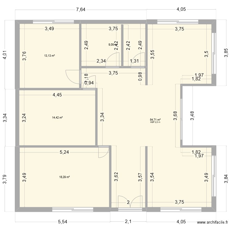 PLAN 1. Plan de 5 pièces et 110 m2
