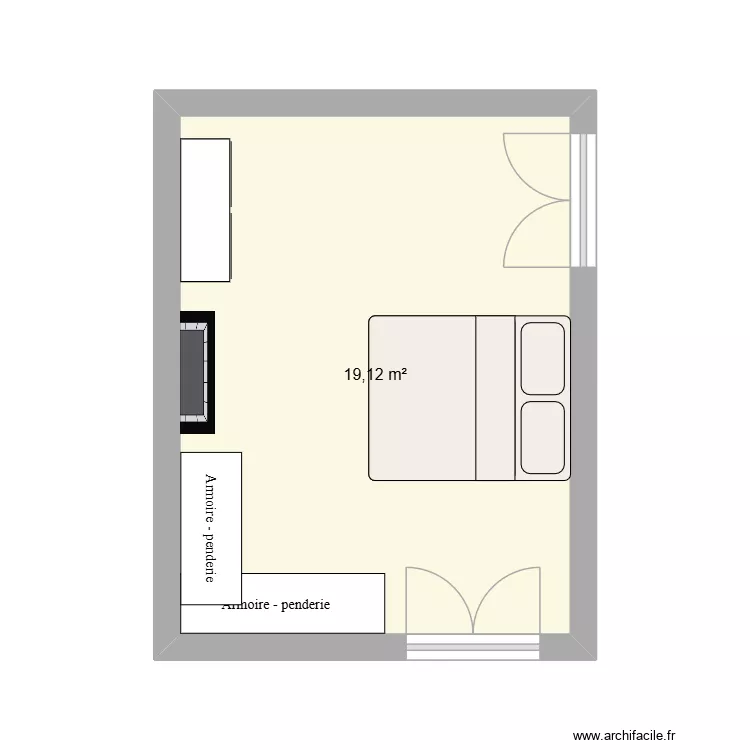 CHAMBRE. Plan de 1 Pièce et 19 m² CHAMBRE. Plan de 1 Pièce et 19 m²