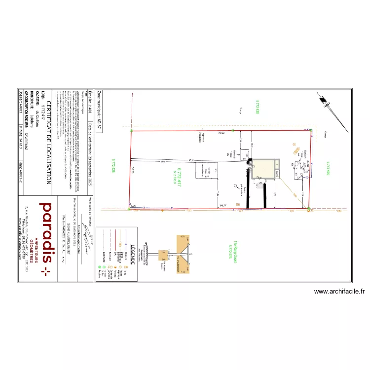 Plan_implantation_galeries. Plan de 2  et 70 m²