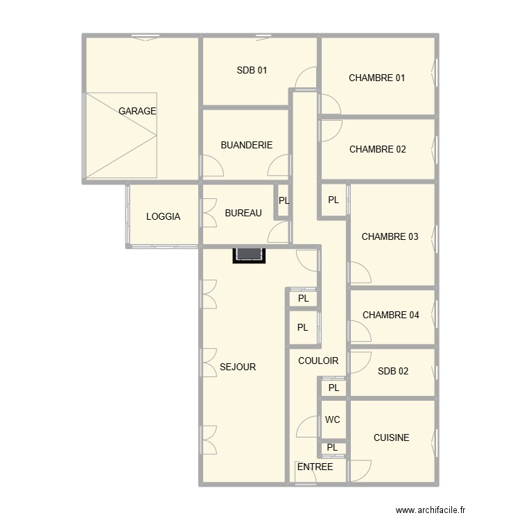 PLAN JONQUIERES. Plan de 20 pièces et 93 m2