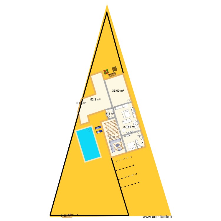 mazeres 1. Plan de 8 pièces et 185 m2