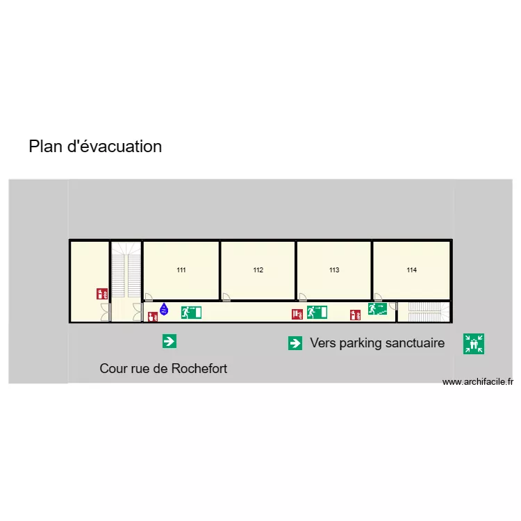1ère aile - 1ème étage. Plan de 1ère aile - 1ème étage. Plan de