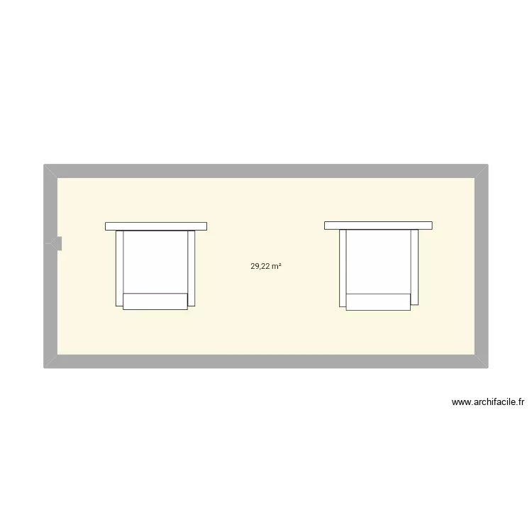 Gat1. Plan de 1 Pièce et 29 m²