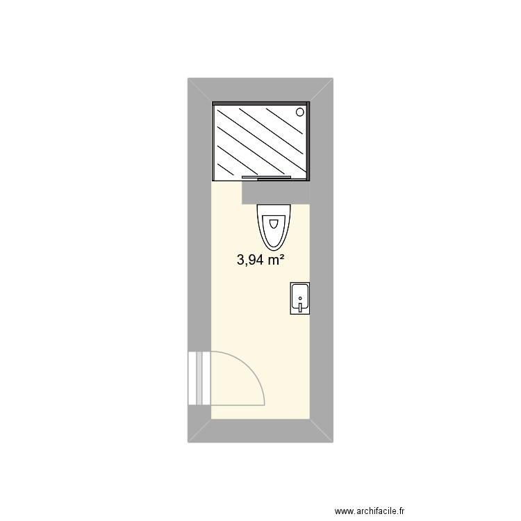 maison orly parc des cloches WC1. Plan de 1 pièce et 4 m2