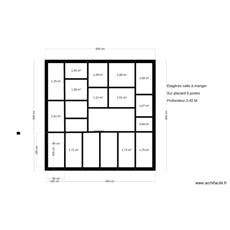 etageres salle a manger. Plan de 