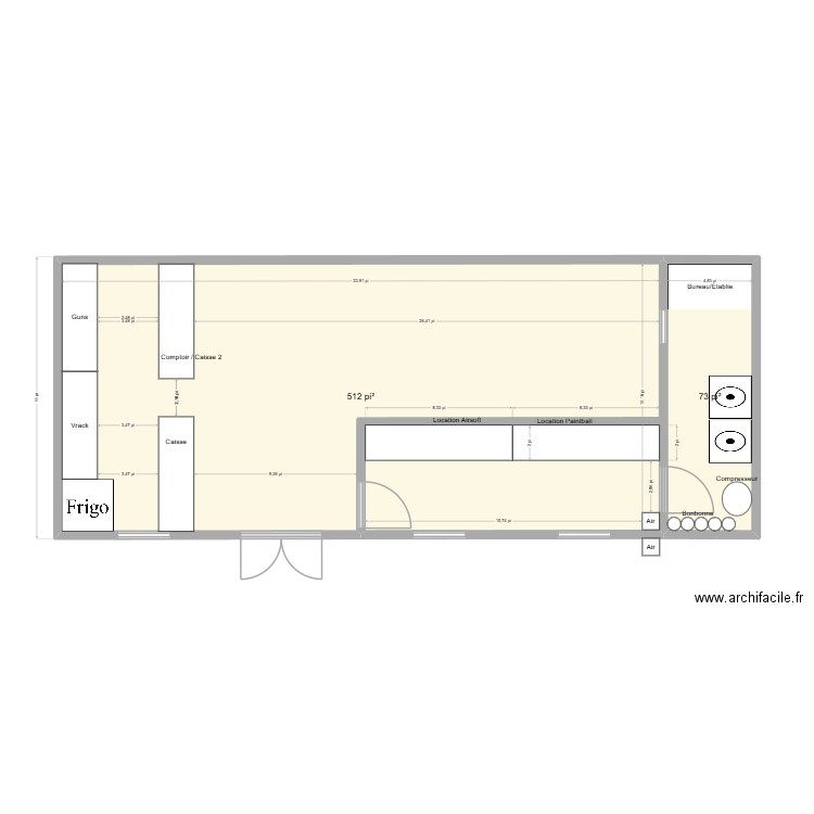acceuil3. Plan de 2 pièces et 54 m2