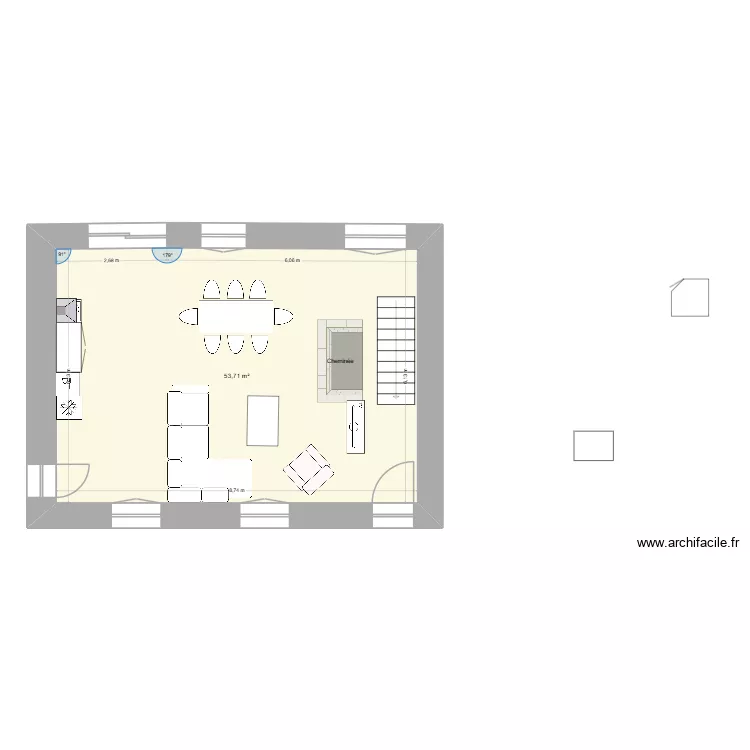 Tanni&egrave;res - Plan N&deg;4. Plan de 1  et 54 m²