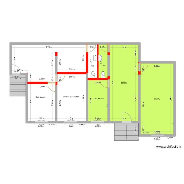 MAHELMA OFFICE DEUX ESPACES. Plan de 0 pièce et 0 m2