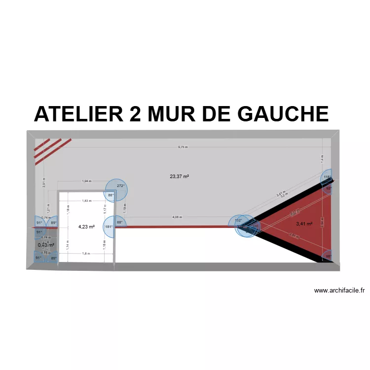 MUR GAUCHE ATELIER 2. Plan de 
