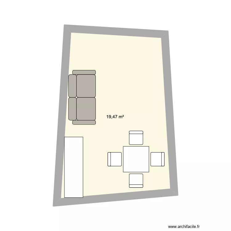 Entr&eacute;e T2 saint-julien. Plan de 1 Pièce et 19 m²