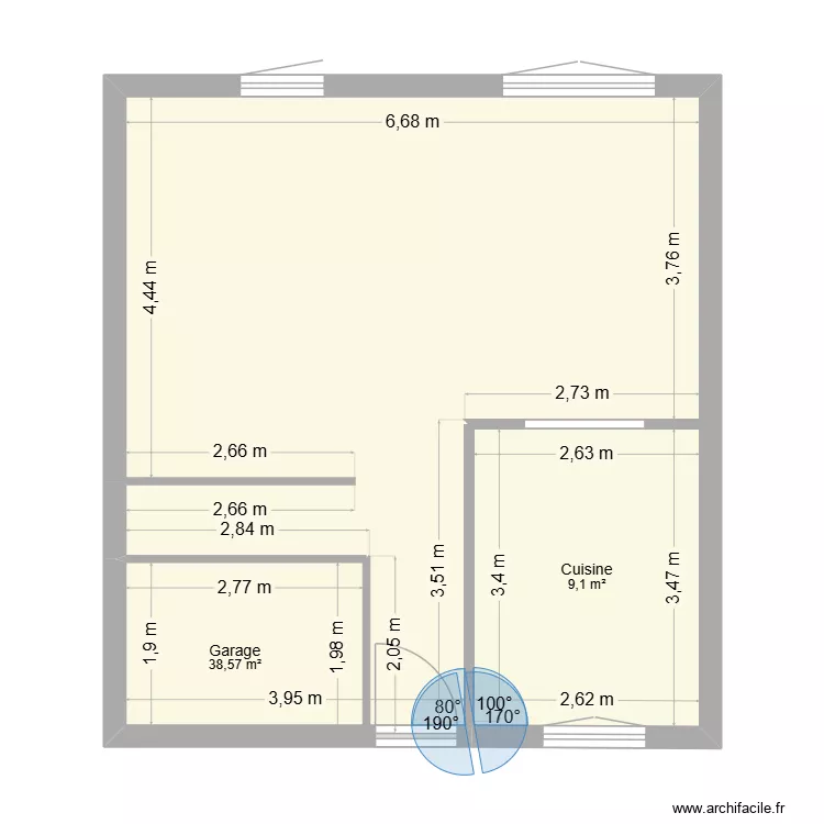 Plan Villa 54. Plan de 2  et 48 m²