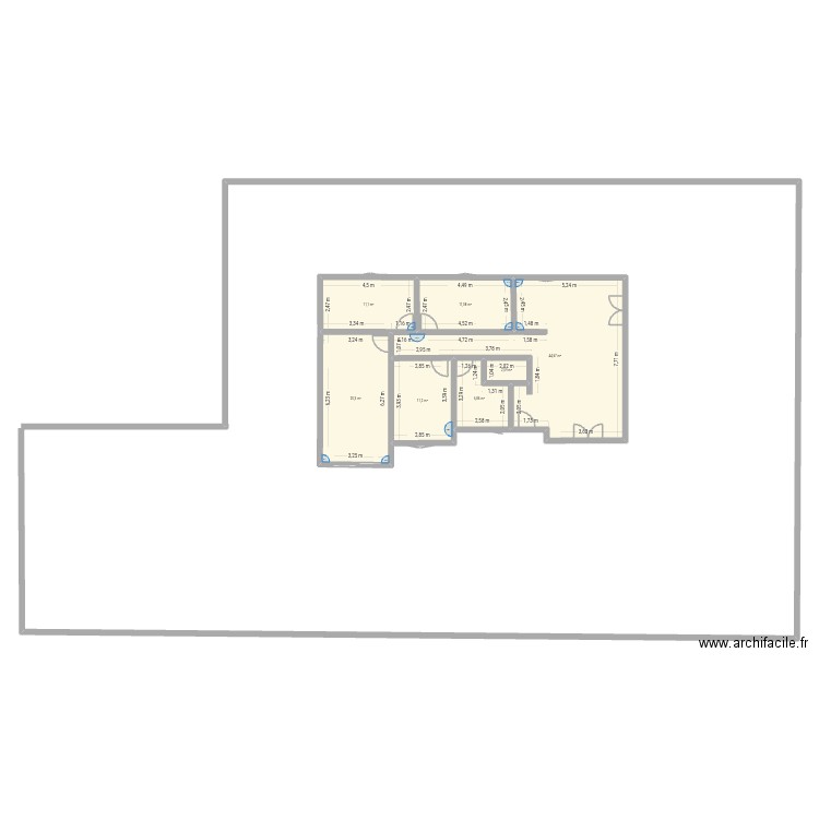 Saint euphemie. Plan de 7 pièces et 107 m2
