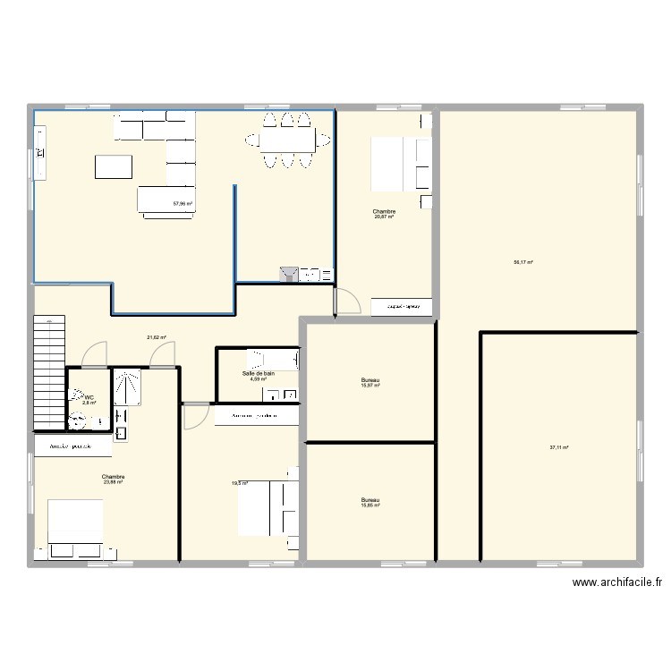 Nangy. Plan de 11 pièces et 276 m2