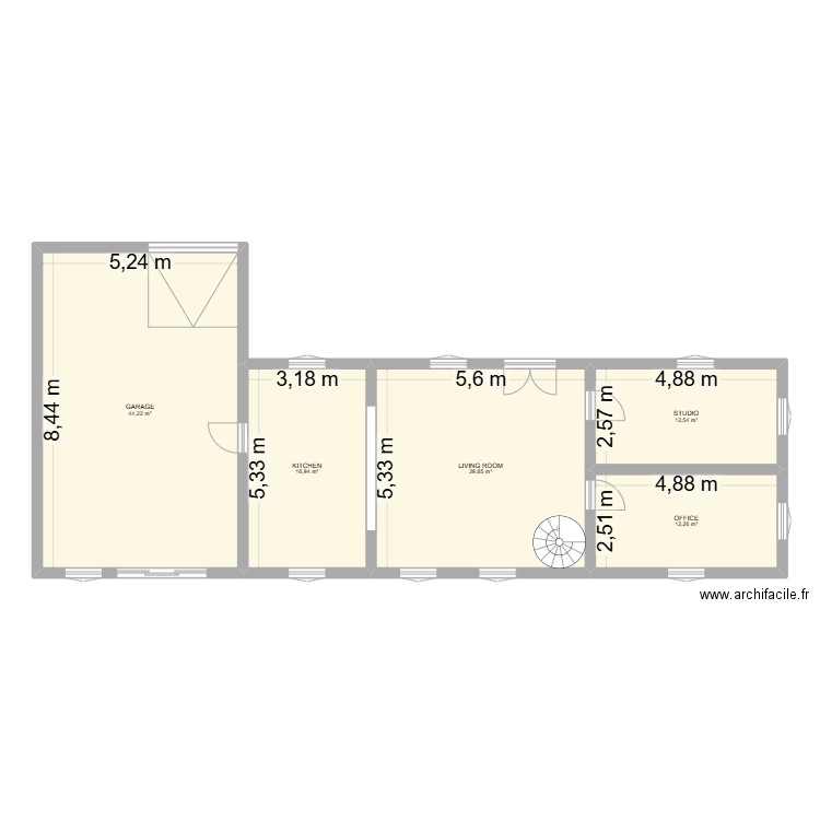 LOLO. Plan de 5 pièces et 116 m2