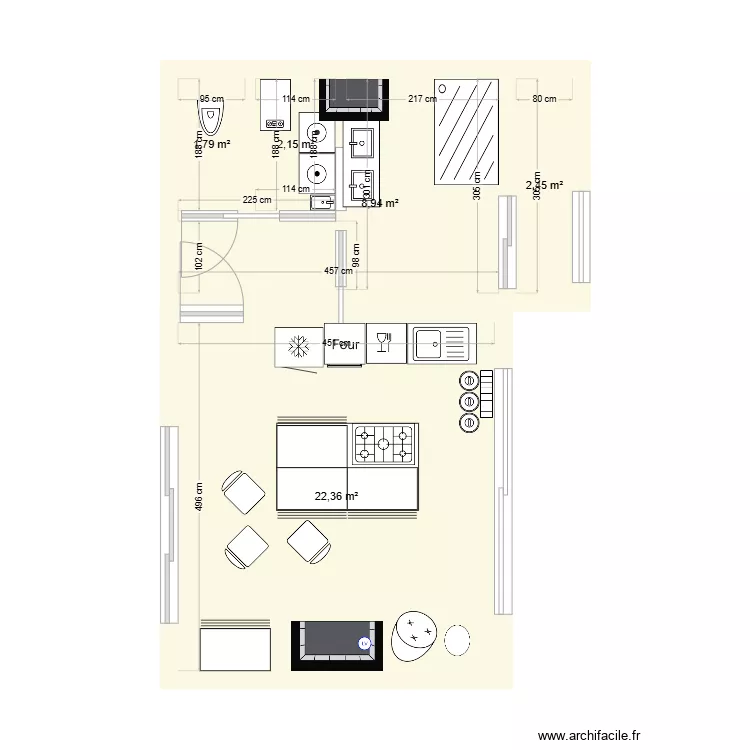 Voltaire cuisine. Plan de 