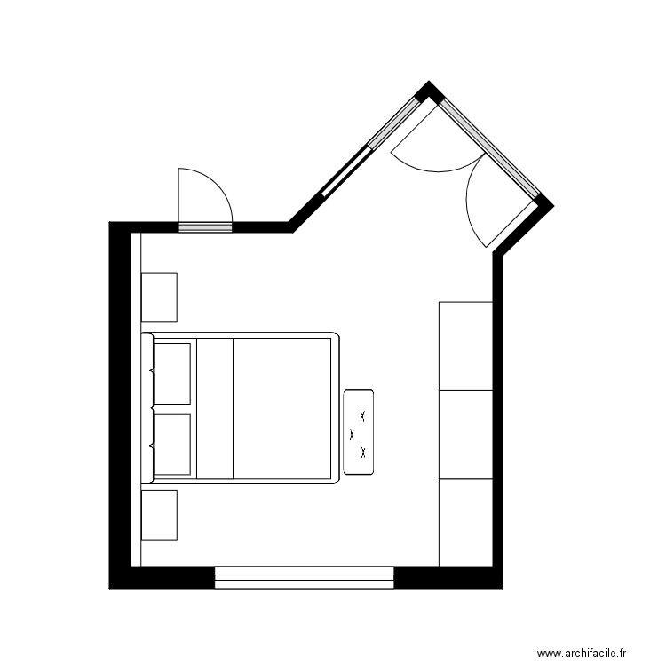 dupperron chambre. Plan de 1 pièce et 18 m2