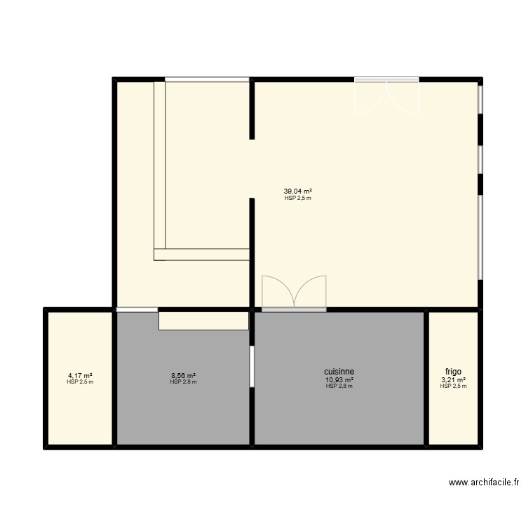 bouvherier 09. Plan de 5 pièces et 66 m2