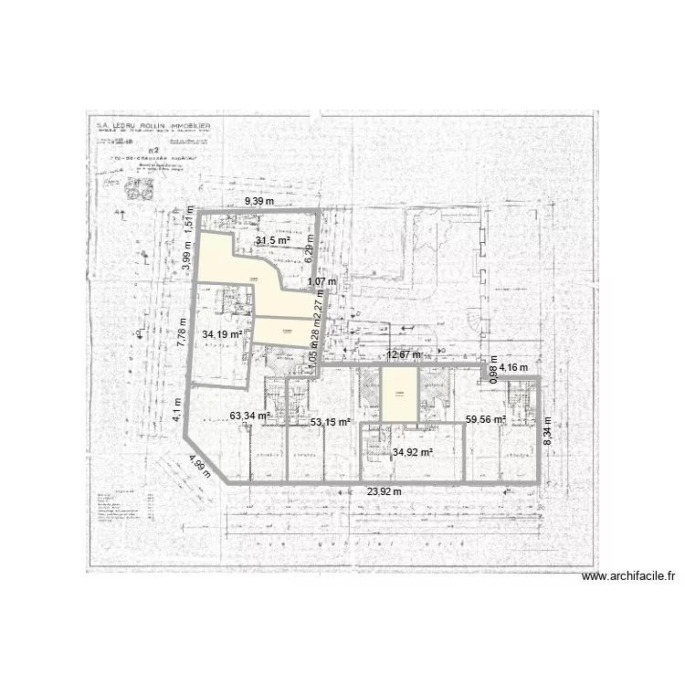 RDC 1 MALAKOFF. Plan de 9  et 327 m²