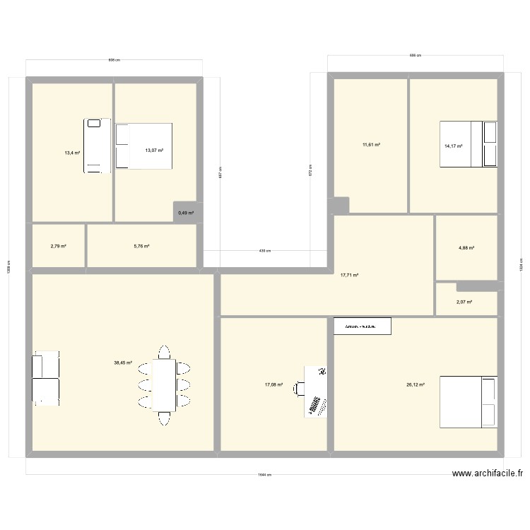 CVP PP - R. des Fleurs - 31.12.2023 1. Plan de 15 pièces et 168 m2