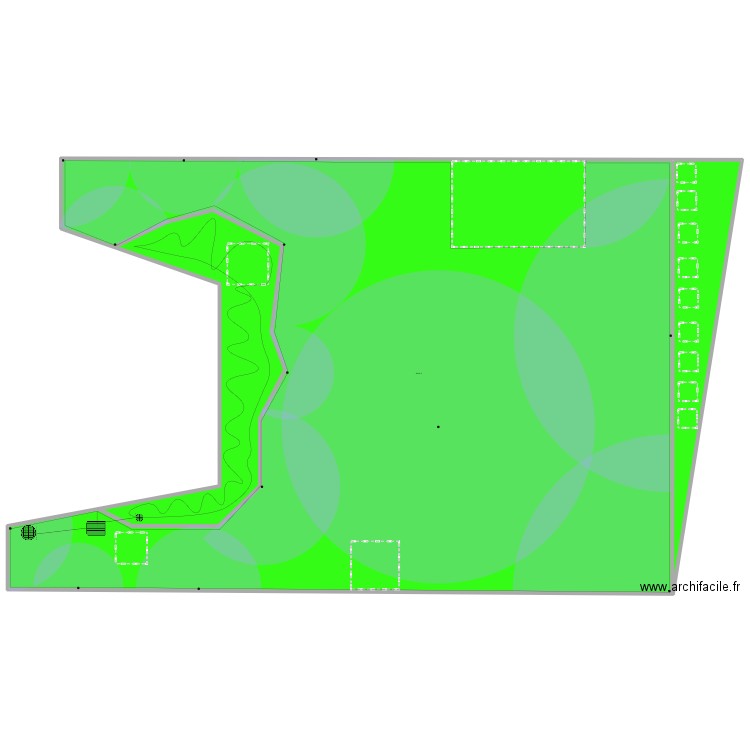 Jardin. Plan de 1 pièce et -361 m2
