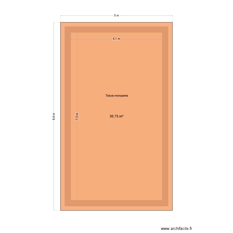 terasse haut. Plan de 1 pièce et 31 m2
