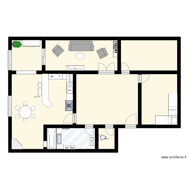 ddd. Plan de 7 pièces et 153 m2