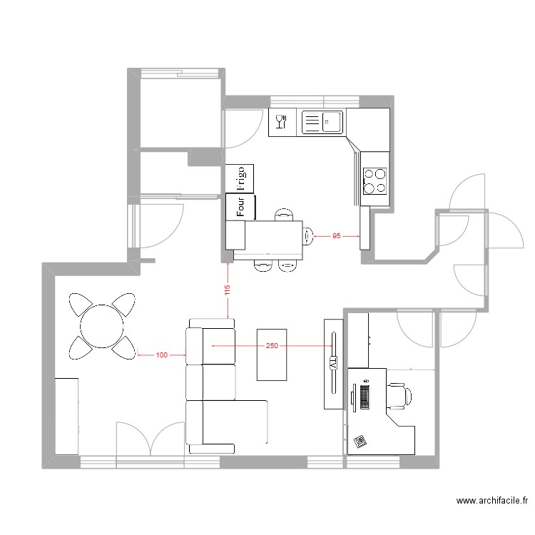 V2 Projet Fourtane. Plan de 5 pièces et 49 m2