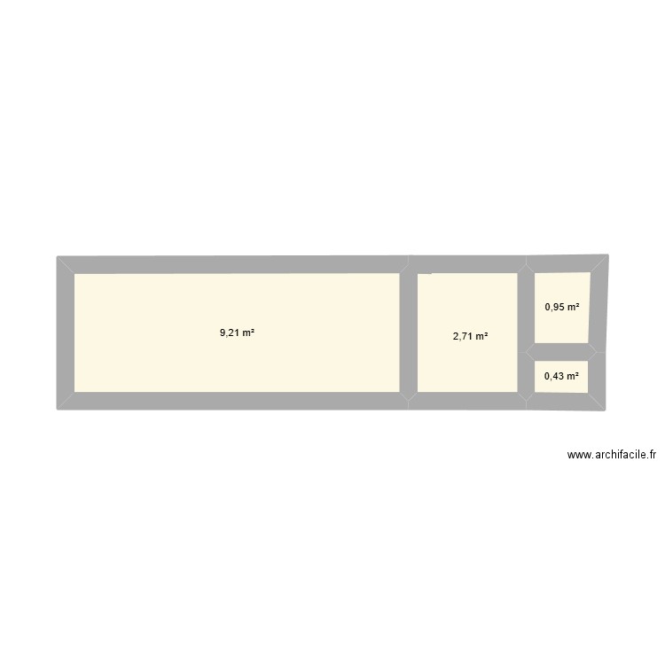 FACADE AVANT. Plan de 4 pièces et 13 m2
