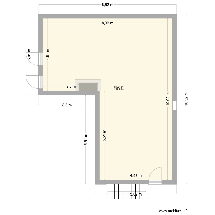 Cave saint Maur. Plan de 1 pièce et 61 m2