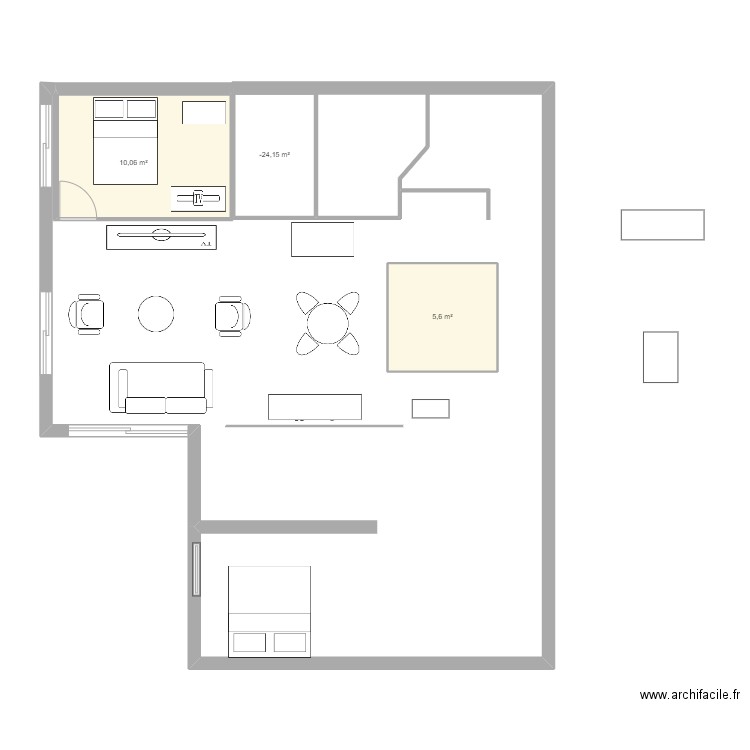 maison maman. Plan de 3 pièces et 20 m2