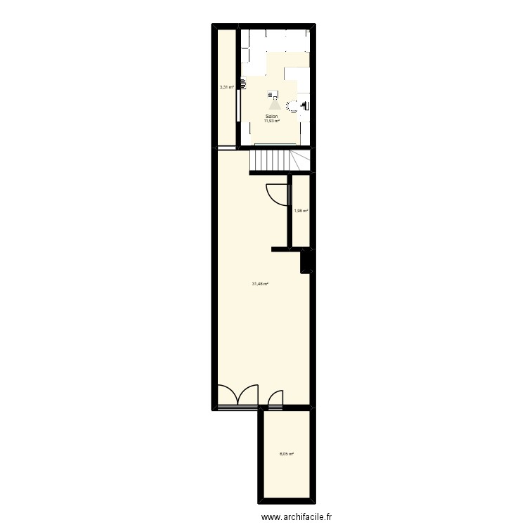 Maison toit plat vraies mesures. Plan de 6 pièces et 55 m2