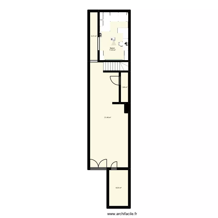 Maison toit plat vraies mesures. Plan de 