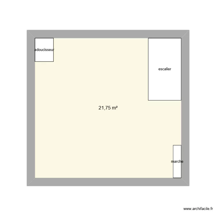 sous sol cuisine. Plan de 1  et 22 m²