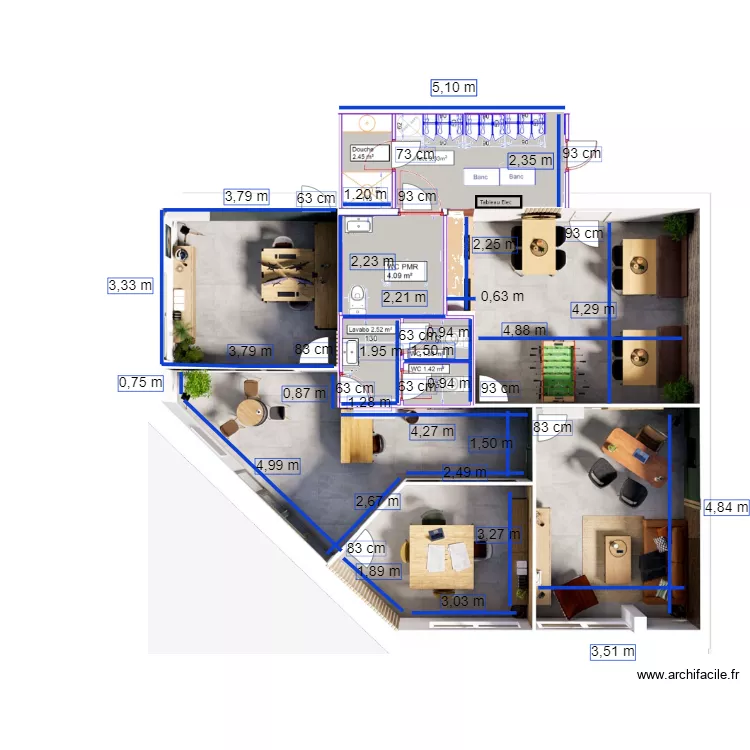 plans bureaux peintre. Plan de 