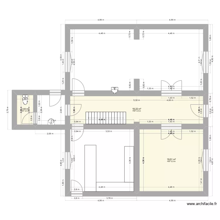 Clabecq plan final. Plan de 3 pièces et 40 m²