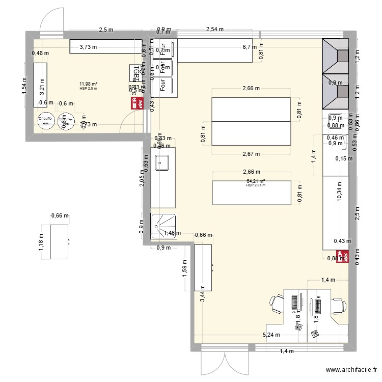 labov3. Plan de 2 pièces et 76 m2