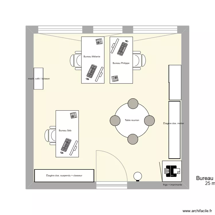 plan du bureau REN actuel. Plan de 1 et 25 m² plan du bureau REN actuel. Plan de 1 et 25 m²