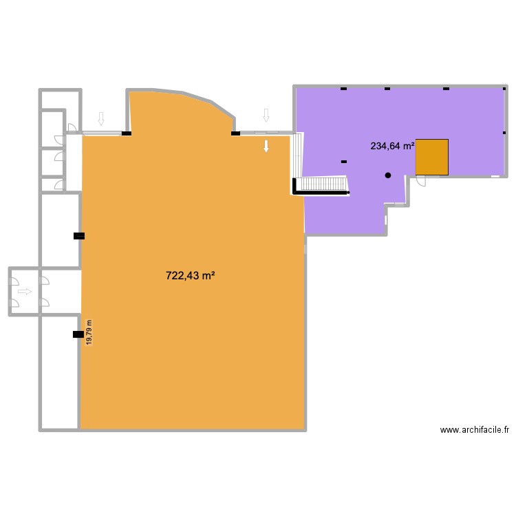 Bicyclic Namur métrage V2. Plan de 5 pièces et 41 m2
