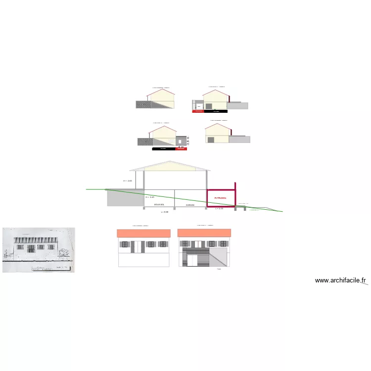 FACADE OUEST. Plan de 