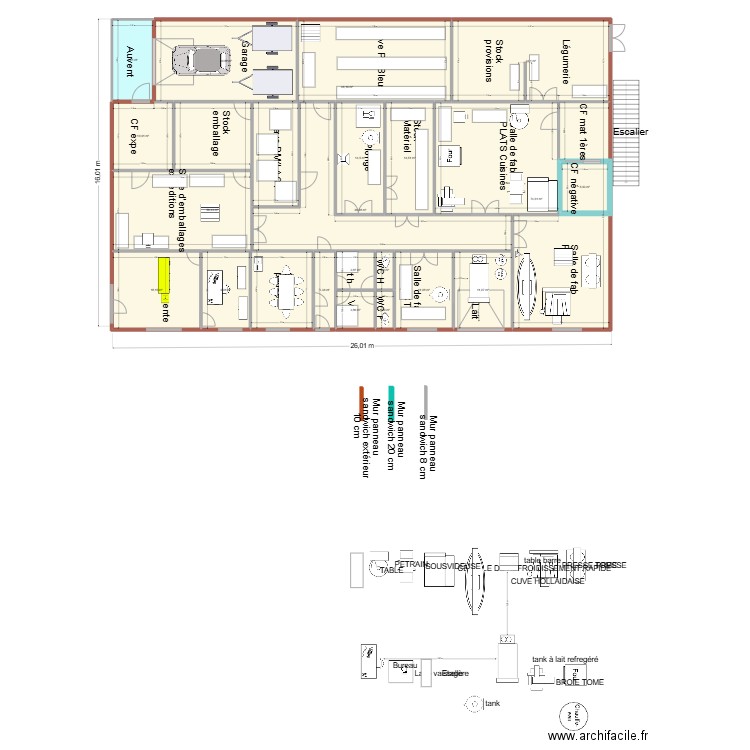 FRMOAGERIE PLAN 2B meublé. Plan de 20 pièces et 408 m2