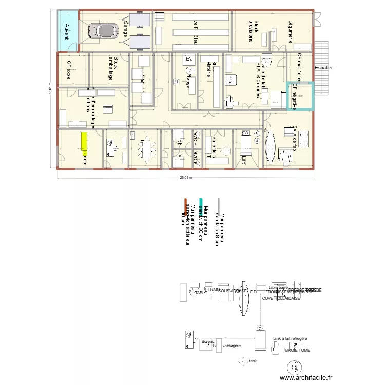 FRMOAGERIE PLAN 2B meubl&eacute;. Plan de 