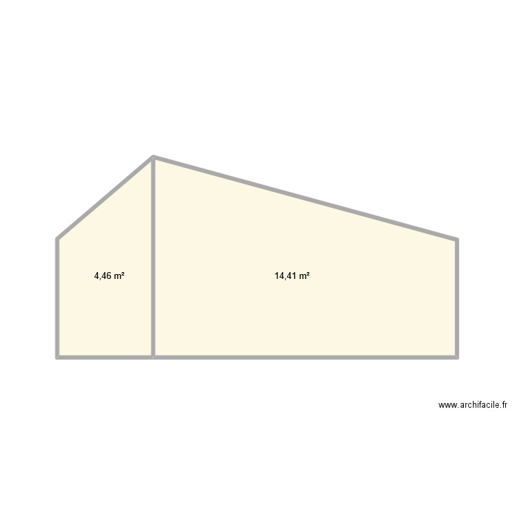 Plan de façade. Plan de 2 pièces et 19 m2