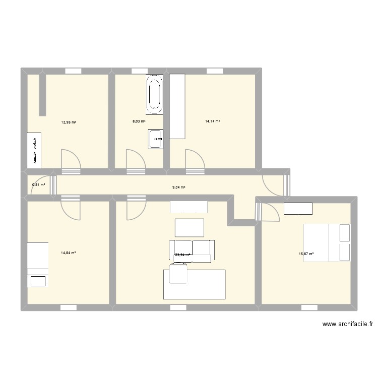 Tulle. Plan de 8 pièces et 100 m2