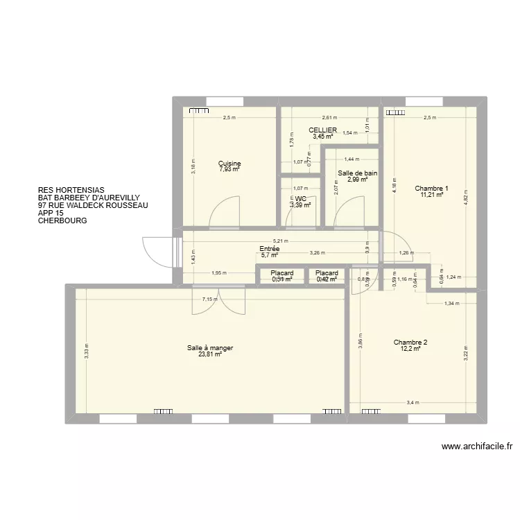 BAT BARBEY D'AUREVILLY APP15. Plan de 